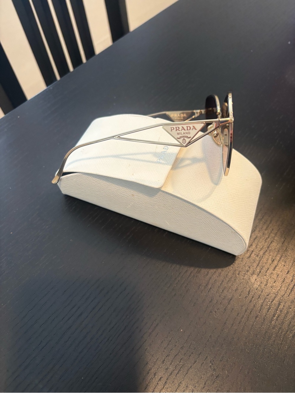 Prada Women Gold Frame Sunglasses with Brown Gradient Lenses - Picture 4 of 8